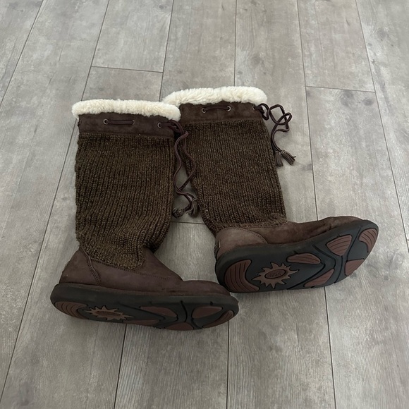 UGG Suburb Crochet Knit Slouch Suede Boots women’s size 8 - Picture 15 of 16